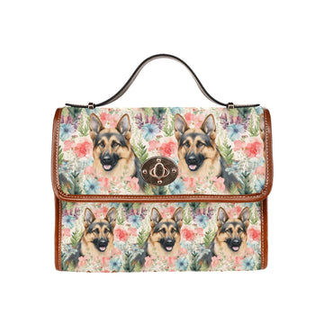 Precious German Shepherd Watercolor Garden Satchel Bag Purse One Size 360x