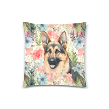 Load image into Gallery viewer, Precious German Shepherd Watercolor Garden Throw Pillow Covers - 2 Patterns-Cushion Cover-German Shepherd, Home Decor, Pillows-2