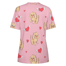 Load image into Gallery viewer, Precious Goldendoodle Love All Over Print Women&#39;s Cotton T-Shirt - 4 Colors-Apparel-Apparel, Doodle, Goldendoodle, Shirt, T Shirt-4