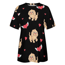 Load image into Gallery viewer, Precious Goldendoodle Love All Over Print Women&#39;s Cotton T-Shirt - 4 Colors-Apparel-Apparel, Doodle, Goldendoodle, Shirt, T Shirt-11