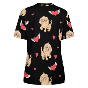 Precious Goldendoodle Love All Over Print Women's Cotton T-Shirt - 4 Colors-Apparel-Apparel, Doodle, Goldendoodle, Shirt, T Shirt-15