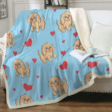 Load image into Gallery viewer, Precious Goldendoodle Love Soft Warm Fleece Blanket-Blanket-Blankets, Goldendoodle, Home Decor-Sky Blue-Small-2