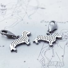 Load image into Gallery viewer, Precious Little Stone Studded Dachshund Silver Pendants-2