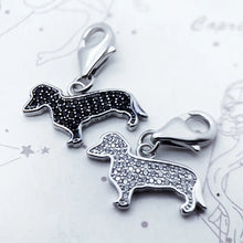 Load image into Gallery viewer, Precious Little Stone Studded Dachshund Silver Pendants-Accessories-Accessories,Charm Beads,Dachshund,Dog Memorial Gifts,Dog Mom Gifts,Jewellery-9
