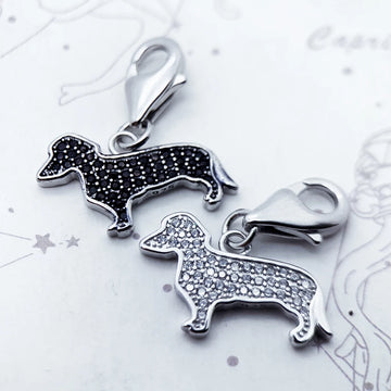 Precious Little Stone Studded Dachshund Silver Pendants 4 360x
