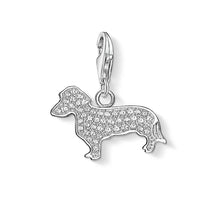 Load image into Gallery viewer, Precious Little Stone Studded Dachshund Silver Pendants-White Lobster Clasp-9