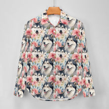 Load image into Gallery viewer, Precious Painted Husky Mom and Baby Women&#39;s Shirt-5