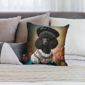 Precious Parisian Black Poodle Plush Pillow Case-Cushion Cover-Dog Dad Gifts, Dog Mom Gifts, Home Decor, Pillows, Poodle-2
