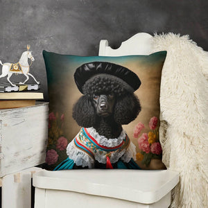 Precious Parisian Black Poodle Plush Pillow Case-Cushion Cover-Dog Dad Gifts, Dog Mom Gifts, Home Decor, Pillows, Poodle-3