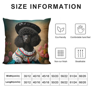 Precious Parisian Black Poodle Plush Pillow Case-Cushion Cover-Dog Dad Gifts, Dog Mom Gifts, Home Decor, Pillows, Poodle-6