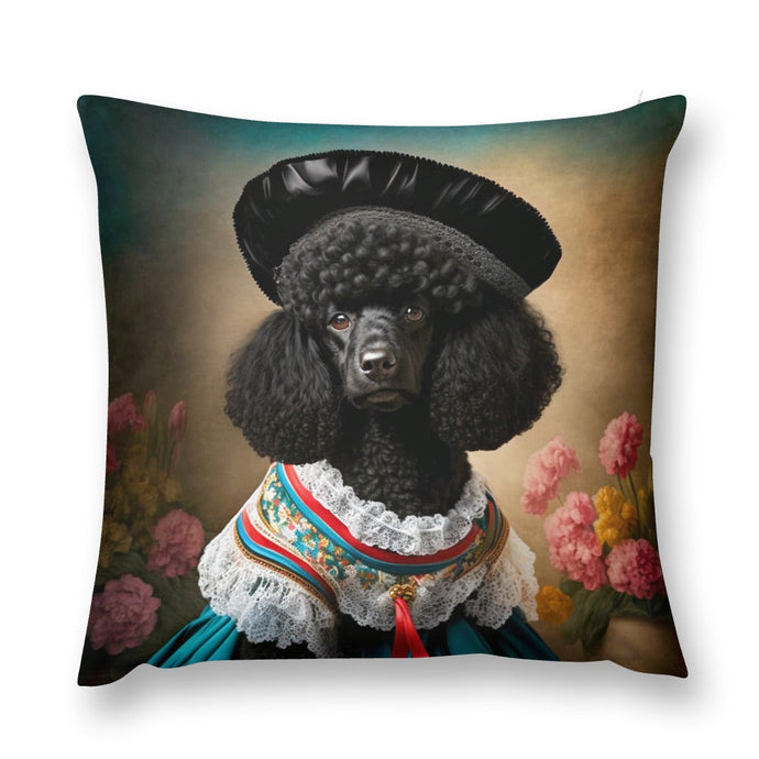 Precious Parisian Black Poodle Plush Pillow Case-Cushion Cover-Dog Dad Gifts, Dog Mom Gifts, Home Decor, Pillows, Poodle-12 