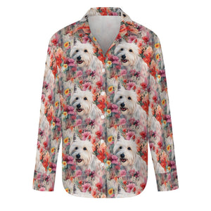Precious Petals and Westie Bloom Women's Shirt-Apparel-Apparel, Shirt, West Highland Terrier-M-3