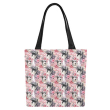 Load image into Gallery viewer, Precious Pink Petals and Schnauzers Large Canvas Tote Bags - Set of 2-Accessories-Accessories, Bags, Schnauzer-5