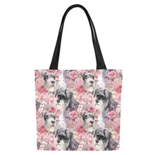 Load image into Gallery viewer, Precious Pink Petals and Schnauzers Large Canvas Tote Bags - Set of 2-Accessories-Accessories, Bags, Schnauzer-6