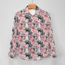 Load image into Gallery viewer, Precious Pink Petals and Schnauzers Women&#39;s Shirt - 2 Designs-Apparel-Apparel, Schnauzer, Shirt-4