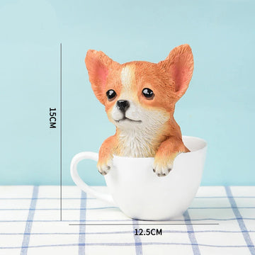 Precious Teacup Chihuahua Love Resin Figurine Statue B 360x