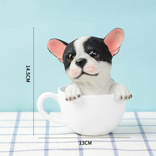 Load image into Gallery viewer, Precious Teacup Pied Frenchie Love Resin Figurine Statue-Figurines-Dog Memorial Gifts,Figurines,French Bulldog-Frenchie-2