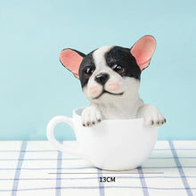 Load image into Gallery viewer, Precious Teacup Pied Frenchie Love Resin Figurine Statue-Figurines-Dog Memorial Gifts,Figurines,French Bulldog-1