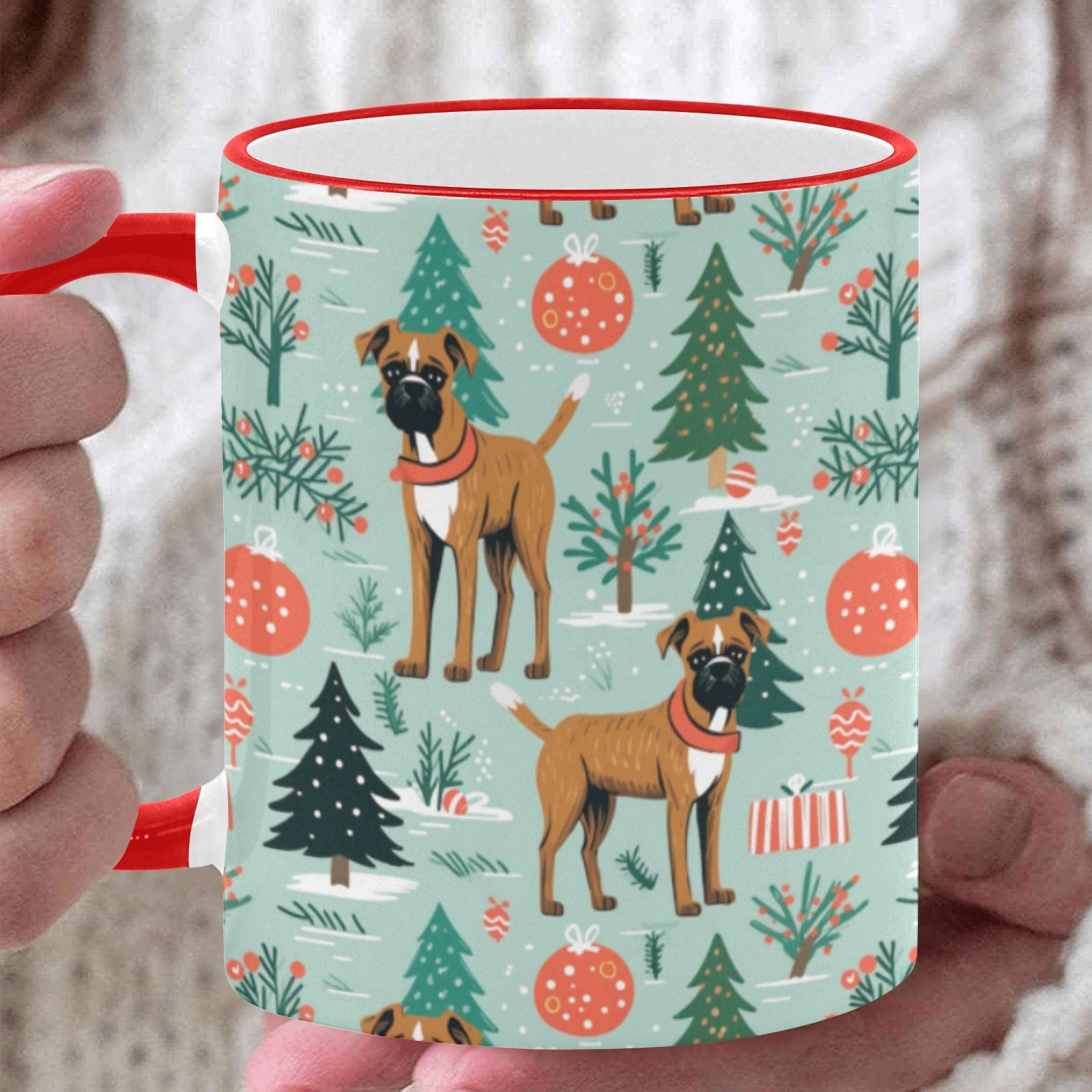 Presents And Paws Boxer Christmas Mug White7 One Size