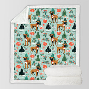 Presents and Paws Boxer Dogs Soft Warm Christmas Blanket-Blanket-Blankets, Boxer, Christmas, Dog Dad Gifts, Dog Mom Gifts, Home Decor-10