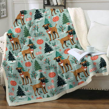 Presents And Paws Boxer Dogs Soft Warm Christmas Blanket 360x