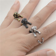 3D Labrador Finger Wrap Rings