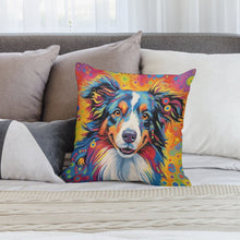 Load image into Gallery viewer, Psychedelic Palette Australian Shepherd Plush Pillow Case-Cushion Cover-Australian Shepherd, Dog Dad Gifts, Dog Mom Gifts, Home Decor, Pillows-2