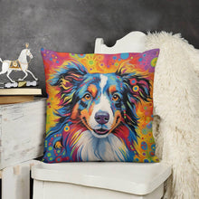 Load image into Gallery viewer, Psychedelic Palette Australian Shepherd Plush Pillow Case-Cushion Cover-Australian Shepherd, Dog Dad Gifts, Dog Mom Gifts, Home Decor, Pillows-3