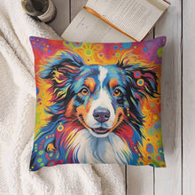 Load image into Gallery viewer, Psychedelic Palette Australian Shepherd Plush Pillow Case-Cushion Cover-Australian Shepherd, Dog Dad Gifts, Dog Mom Gifts, Home Decor, Pillows-4