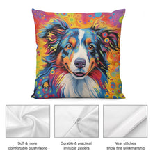 Load image into Gallery viewer, Psychedelic Palette Australian Shepherd Plush Pillow Case-Cushion Cover-Australian Shepherd, Dog Dad Gifts, Dog Mom Gifts, Home Decor, Pillows-5