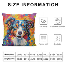 Load image into Gallery viewer, Psychedelic Palette Australian Shepherd Plush Pillow Case-Cushion Cover-Australian Shepherd, Dog Dad Gifts, Dog Mom Gifts, Home Decor, Pillows-6