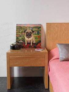 Pug at the Precipice Framed Wall Art Poster-Art-Dog Art, Home Decor, Pug-3