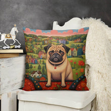 Load image into Gallery viewer, Pug at the Precipice Plush Pillow Case-Cushion Cover-Dog Dad Gifts, Dog Mom Gifts, Home Decor, Pillows, Pug-3