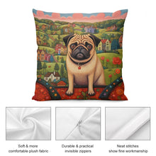 Load image into Gallery viewer, Pug at the Precipice Plush Pillow Case-Cushion Cover-Dog Dad Gifts, Dog Mom Gifts, Home Decor, Pillows, Pug-5