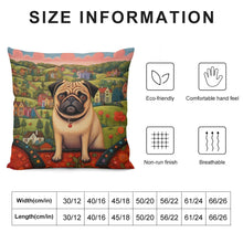 Load image into Gallery viewer, Pug at the Precipice Plush Pillow Case-Cushion Cover-Dog Dad Gifts, Dog Mom Gifts, Home Decor, Pillows, Pug-6