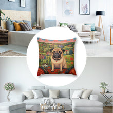 Load image into Gallery viewer, Pug at the Precipice Plush Pillow Case-Cushion Cover-Dog Dad Gifts, Dog Mom Gifts, Home Decor, Pillows, Pug-8