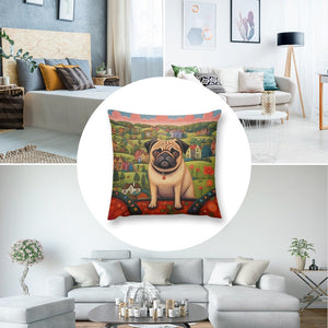 Pug at the Precipice Plush Pillow Case-Cushion Cover-Dog Dad Gifts, Dog Mom Gifts, Home Decor, Pillows, Pug-8