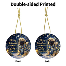Load image into Gallery viewer, Pug Christmas Ornament - Cozy Winter Pet Portrait Design - Personalize with Photo and Name-Christmas Ornament-Christmas,Christmas Ornament,Personalize Artwork-4