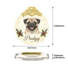 Load image into Gallery viewer, Pug Christmas Ornament - Gold Crown Dog Portrait - Personalized with Photo and Name-Christmas Ornament-Christmas,Christmas Ornament,Personalize Artwork-6