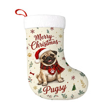 Load image into Gallery viewer, Pug Christmas Stocking - Cozy Festive Wishes - Personalize with Photo and Name-Christmas Ornament-Christmas,Christmas Stocking,Personalize Artwork-3