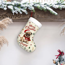 Load image into Gallery viewer, Pug Christmas Stocking - Cozy Festive Wishes - Personalize with Photo and Name-Christmas Ornament-Christmas,Christmas Stocking,Personalize Artwork-7