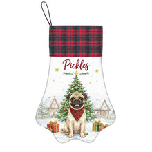 Load image into Gallery viewer, Pug Christmas Stocking - Home for the Holidays - Personalize with Photo and Name-Christmas Ornament-Christmas,Christmas Stocking,Personalize Artwork-3