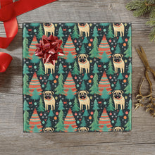 Load image into Gallery viewer, Pug Christmas Tree Delight Gift Wrapping Paper - 2 Rolls-Christmas Ornament-Christmas,Pug,Wrapping Paper-2