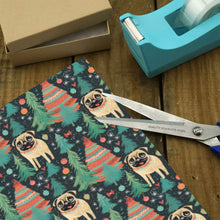 Load image into Gallery viewer, Pug Christmas Tree Delight Gift Wrapping Paper - 2 Rolls-Christmas Ornament-Christmas,Pug,Wrapping Paper-4