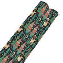 Load image into Gallery viewer, Pug Christmas Tree Delight Gift Wrapping Paper - 2 Rolls-Christmas Ornament-Christmas,Pug,Wrapping Paper-5