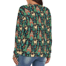 Load image into Gallery viewer, Pug Christmas Tree Delight Women&#39;s V-Neck Christmas Sweater-4
