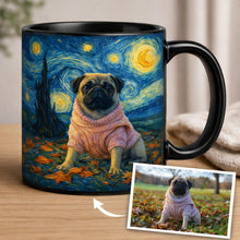 Load image into Gallery viewer, Personalized Starry Night Artwork Pug Coffee Mug-Mug-Pug,Dog Dad Gifts,Dog Memorial Gifts,Dog Mom Gifts,Mugs,Personalize Artwork-10