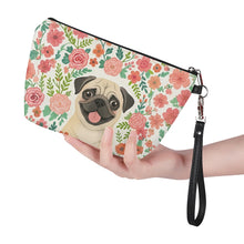 Load image into Gallery viewer, Pug in Bloom Multipurpose Pouch-Accessories-Accessories,Bags,Bathroom Decor,Dog Mom Gifts,Pug-2