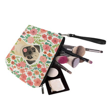 Load image into Gallery viewer, Pug in Bloom Multipurpose Pouch-Accessories-Accessories,Bags,Bathroom Decor,Dog Mom Gifts,Pug-3