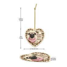 Load image into Gallery viewer, Pug Dog Ornament - Christmas Wishes Design - Personalized with Name-Christmas Ornament-Christmas,Personalize Artwork,Pug-5
